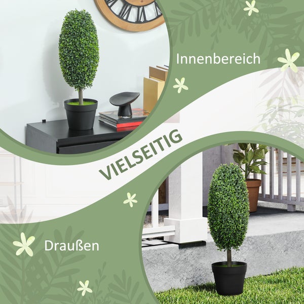 Dekorative Buchsbaumkugel im Topf für den Innen- und Außenbereich.