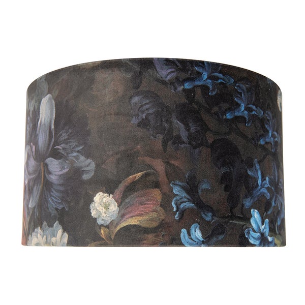 Velour Lampenschirm Blumenmuster 35/35/20 golden innen