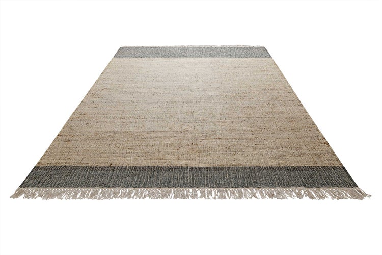 Handwebteppich Beige Grau aus Naturfaser Viktor Green Looop 200x290 cm