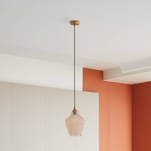 Lindby Pendelleuchte Drakar (Retro, Vintage Antik) in Creme aus Glas (1 flammig E27) - Hängelampe Esstischlampe Hängeleuchte Wohnzimmerleuchte