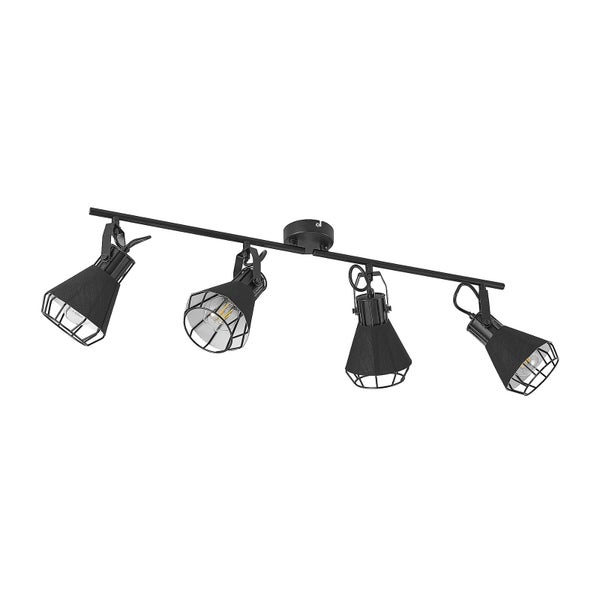 Schwarze Deckenleuchte mit vier Strahlern