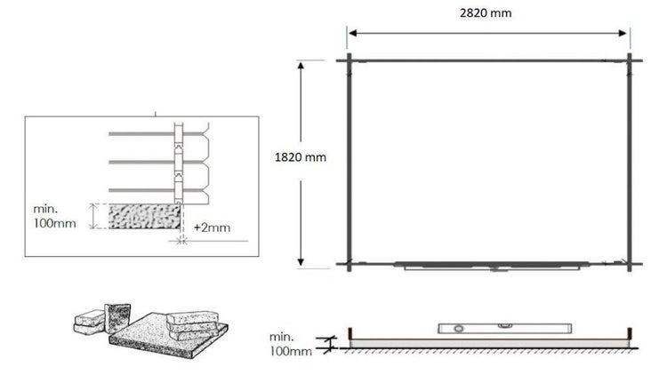 Gartenhaus, Gerätehaus 6m2 - 3x2m - 28mm