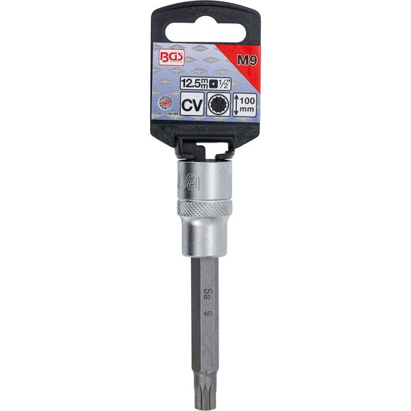 BGS Bit-Einsatz Länge 100 mm Antrieb Innenvierkant 12,5 mm (1/2) Innenvielzahn (für XZN) M9 - 5184-M9