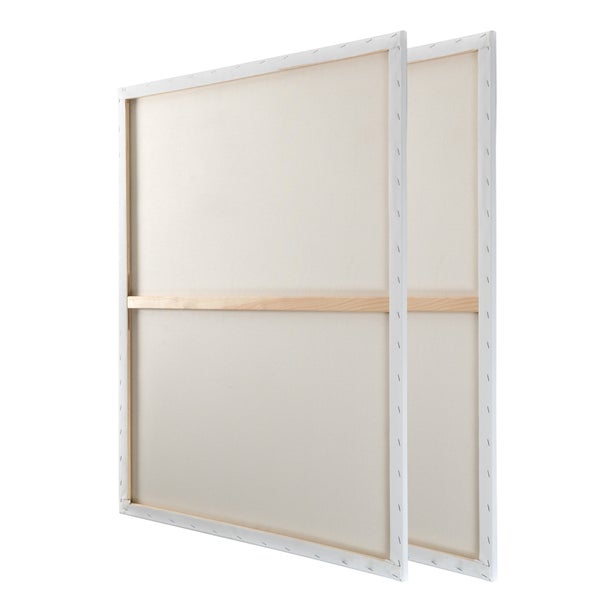 Leinwand  University 2er Set 100x80 cm (LxB) vorgrundiert, malfertig bespannt weiß