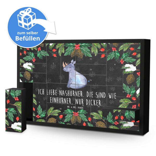 Mr. & Mrs. Panda Befüllbarer Adventskalender Einhorn Nashorn - Schwarz