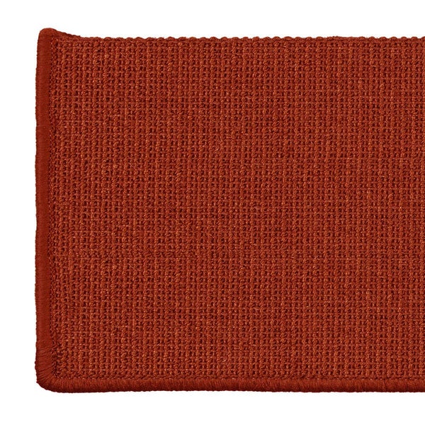 FLOORDIREKT Stufenmatte aus Sisal - Pure Nature - Umkettelt & Selbstklebend - Rot - 23,5 x 65 cm - Rechteckig