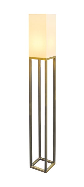 Stehlampe mit quadratischem Schirm und Metallgestell