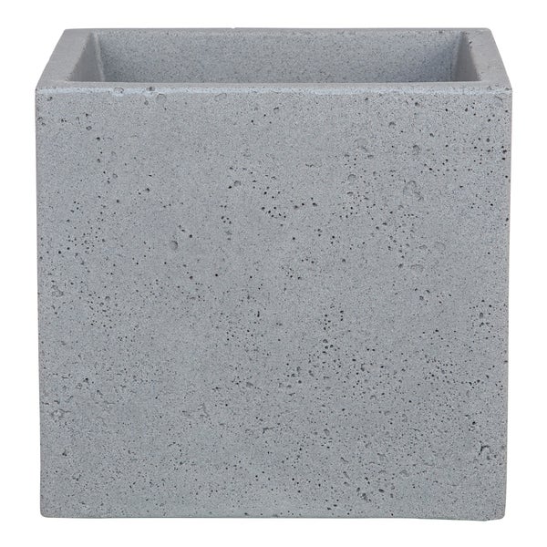 Scheurich C-Cube 30, Pflanzgefäß/Blumentopf/Pflanzkübel, quadratisch,  aus Kunststoff Farbe: Stony Grey, 28,5 cm Durchmesser, 27 cm hoch, 18 l Vol.