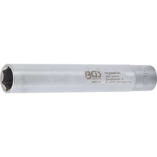 BGS Steckschlüssel-Einsatz Sechskant extra tief Antrieb Innenvierkant 10 mm (3/8) 14 mm - 9863-14