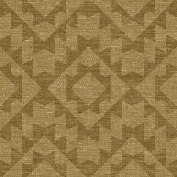 Tapete mit geometrischem Rautenmuster in Leinenoptik für Wandgestaltung.