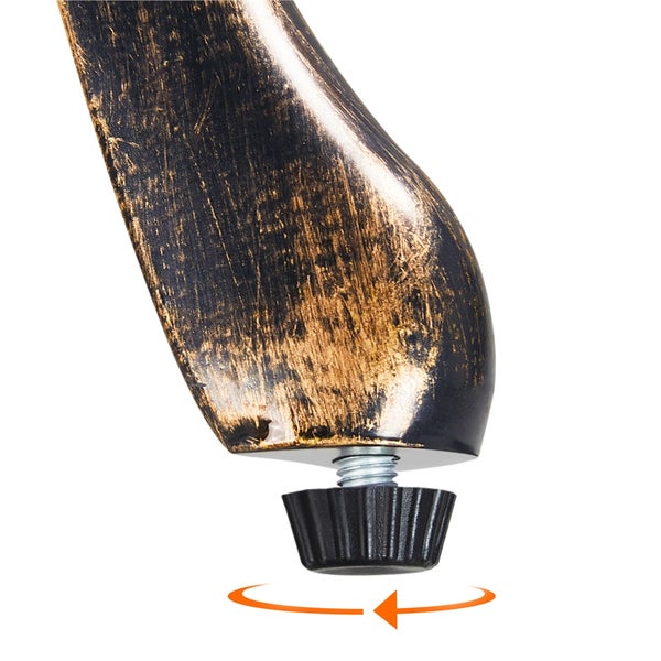 Detailaufnahme von einem höhenverstellbaren Möbelbein