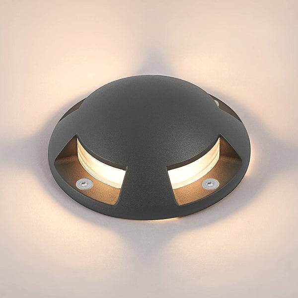 Lindby LED Außenleuchte Huban (wasserdicht (Modern) in Schwarz aus Aluminium (4 flammig, ) - Außenstrahler außen Spot für Garten Terasse Balkon & Haus