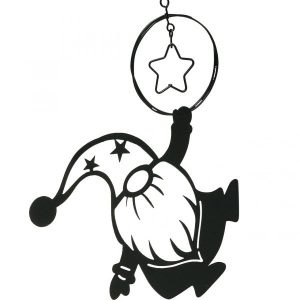 Hängende Gartendekoration mit Zwerg und Stern
