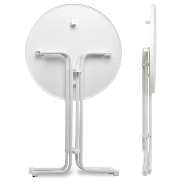 Beautissu Sylt Stehtisch Ø 80 cm Weiß