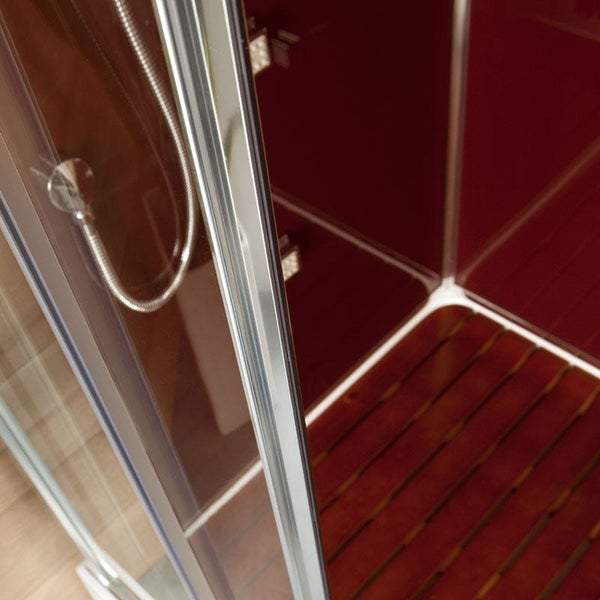 Viertelkreisförmige Fertigdusche mit Hydromassage 90  x 90 cm | Cosmo