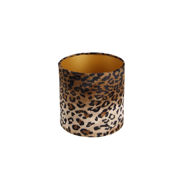 Velours Lampenschirm Leopard Design 20/20/20 Gold innen