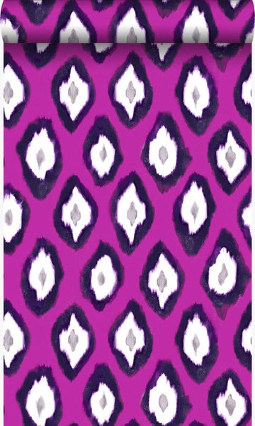 Origin Wallcoverings Tapete Ikat-Motiv Rosa - 53 cm x 10,05 m - 346918