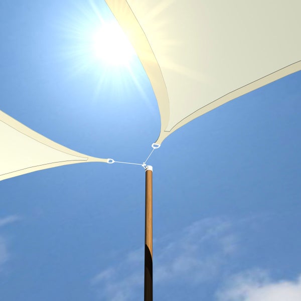 AMANKA UV Sonnensegel - 3x3 m HDPE Quadratisch - Sonnenschutz Plane Überdachung Garten Balkon Beige