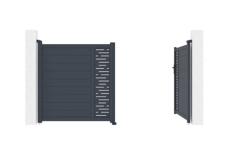 Doppelflügeltor aus Aluminium 3m ARLBERG 300B160 Grau