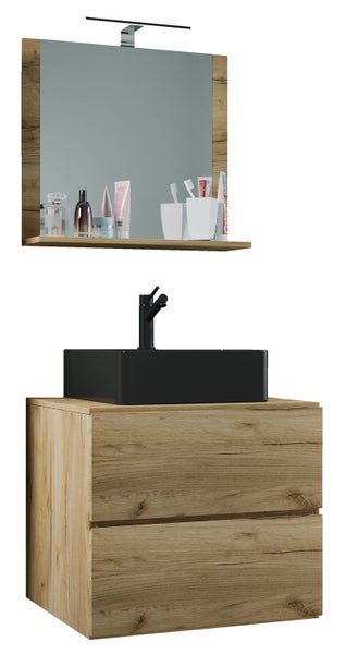 3-tlg Waschtisch Badmöbel Lendas 60 cm M Schublade