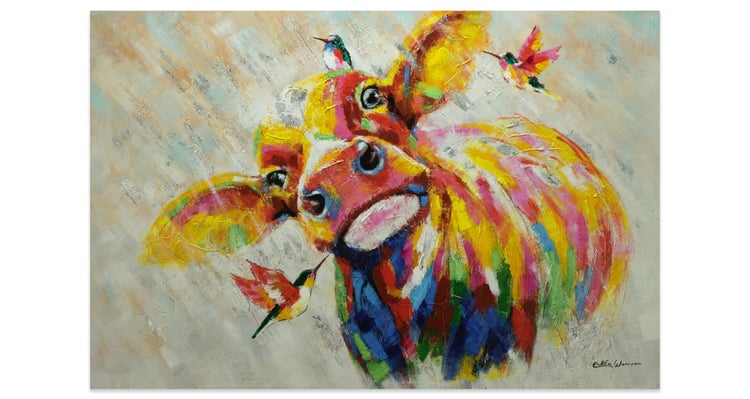 Handgemaltes Gemälde Acrylfarbe 120x80cm Bunt