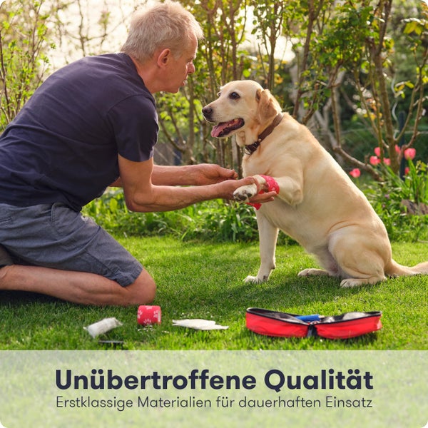 PURAHELP Erste Hilfe Set Hund und Katze - 51 Teile Inkl. Zeckenzange, Pinzette, Tourniquet und vieles mehr - Hunde Erste Hilfe Set Erste Hilfe Hund Hundeapotheke