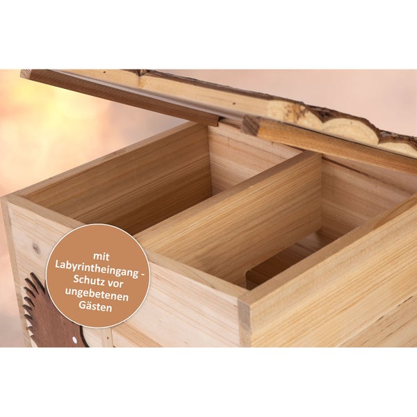 Igelhaus CULT at home Igelbau 34x28x22 cm Bausatz zum selber bauen braun aus Holz