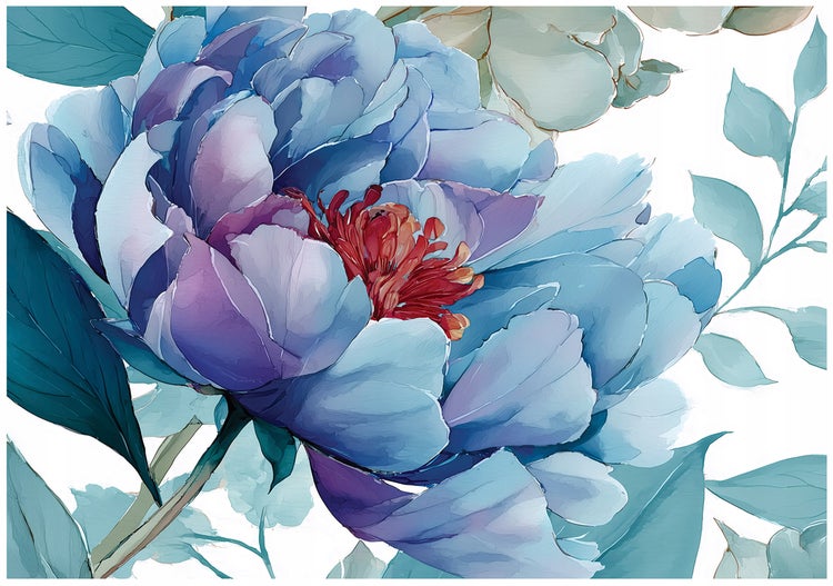 Illustration einer Blume mit Blättern