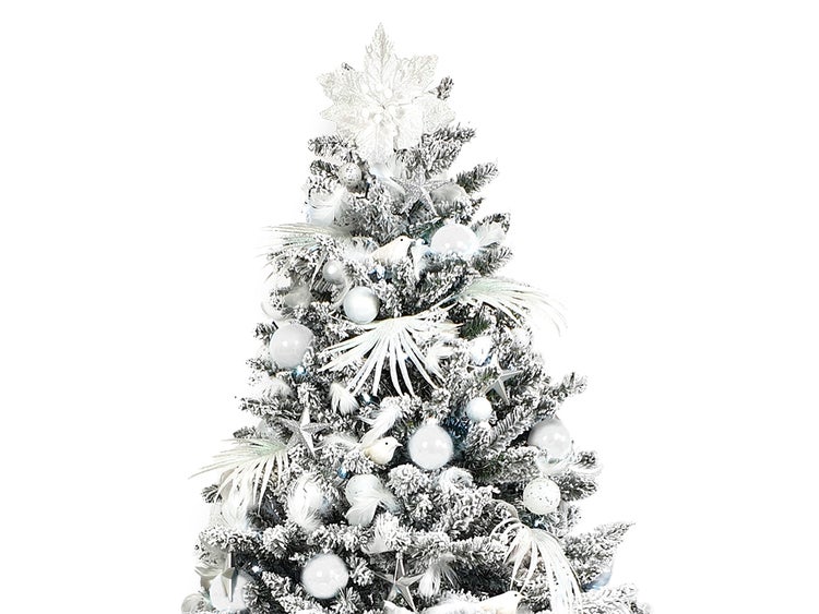 LAALU Set Weihnachtsschmuck 200 Stück in Box POLAR WEISS für Weihnachtsbaum 300-600 cm
