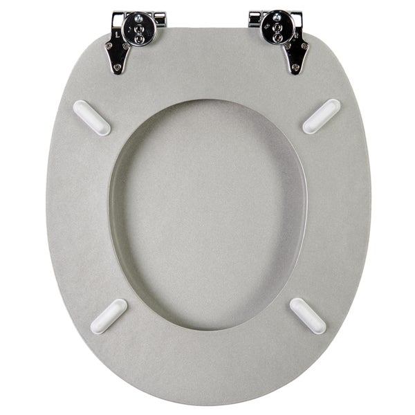 WC-Sitz Absenkautomatik Glitzer Silber