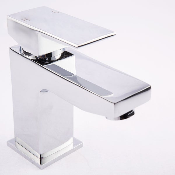 Home Deluxe - Waschtischarmatur AQUATIC - Farbe: Chrome, 13,5 x 4,2 x 13,2 cm - Material Messing, Griff Zink, ⌀ 3,5 cm I Wasserhahn Mischbatterie Badarmatur