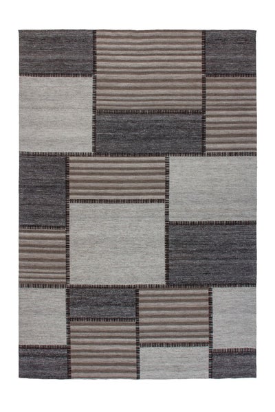 Flachflor Teppich Naveen Natur / Creme Patchwork-Design 200 x 290 cm