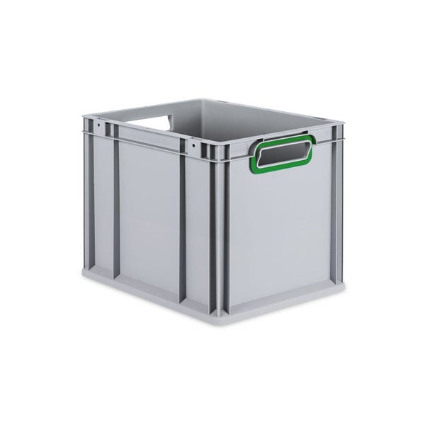 PROREGAL Eurobox Nextgen Color HxBxT 32 x 30 x 40 cm 30 Liter Griffe Grün Offen Glatter Boden Eurobehälter Transportbox