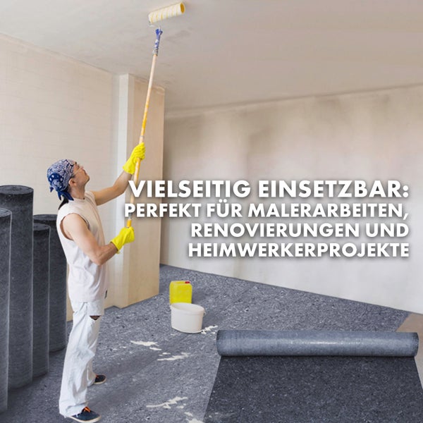 FLOORDIREKT Malervlies - 180g/m² - Hochwertiger Schutzvlies - für Malerarbeiten - 100 x 500 cm
