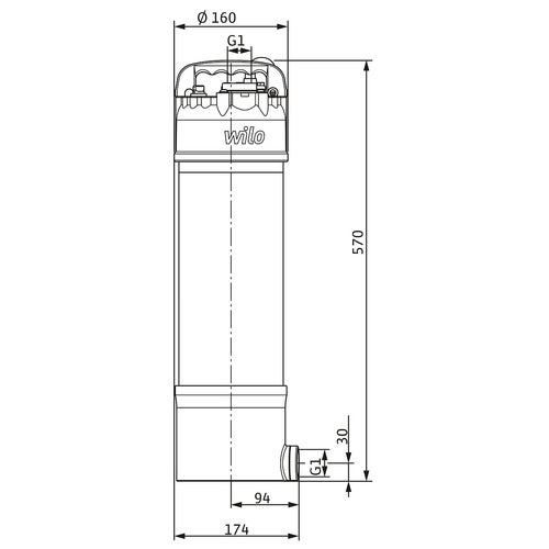 Wilo Extract FIRST SE 304 EM/A • Tauchpumpe 1kW • 6,7 m³/h • 47,7m Förderhöhe • 10m Kabel • IP68