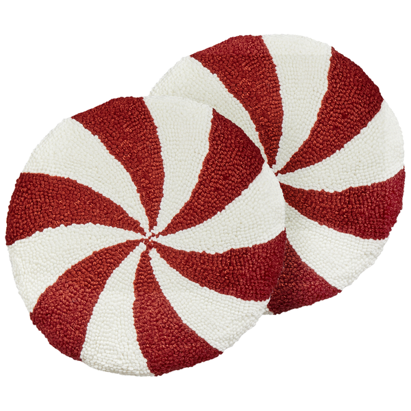 Dekokissen Rot/Weiß ⌀ 40 cm 2er Set SWIRL CANDY