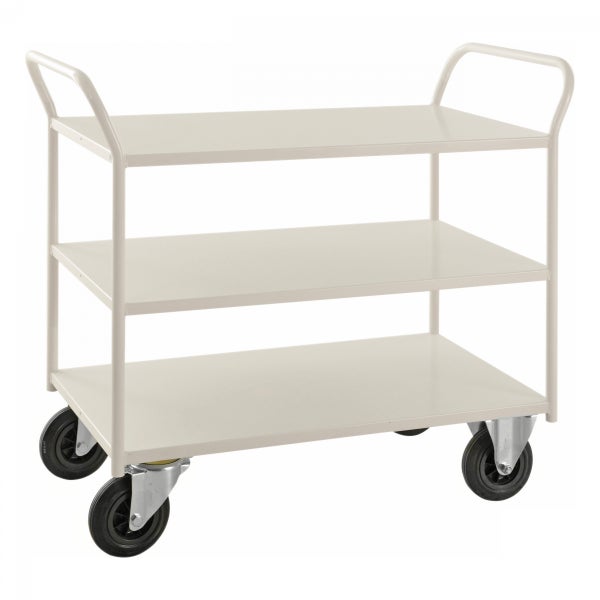 Etagenwagen mit drei Ablageflächen und Rollen