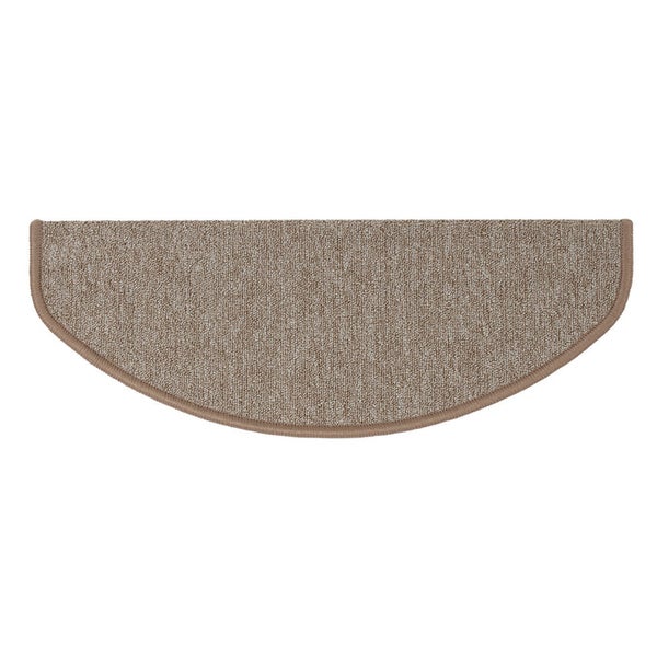 FLOORDIREKT Stufenmatte London - mit Umkettelung - Beige - Halbrund - 23,5 x 65 cm
