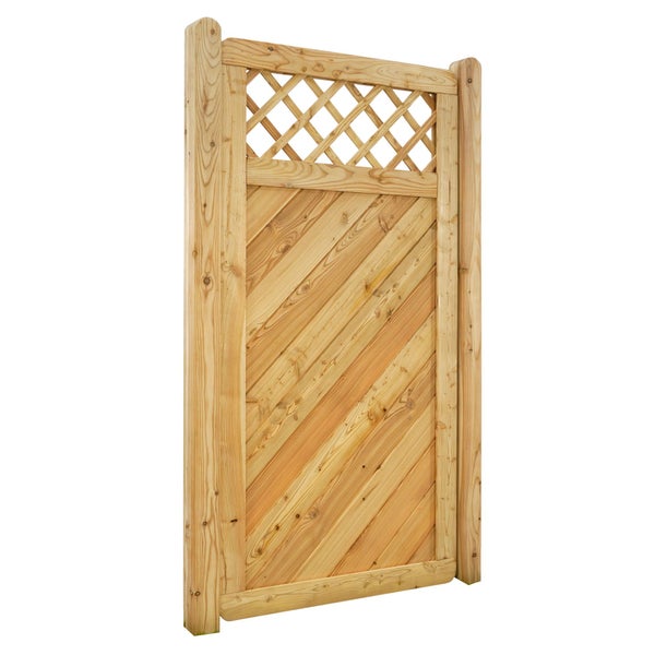 Gartentor aus Holz mit Rautenmuster