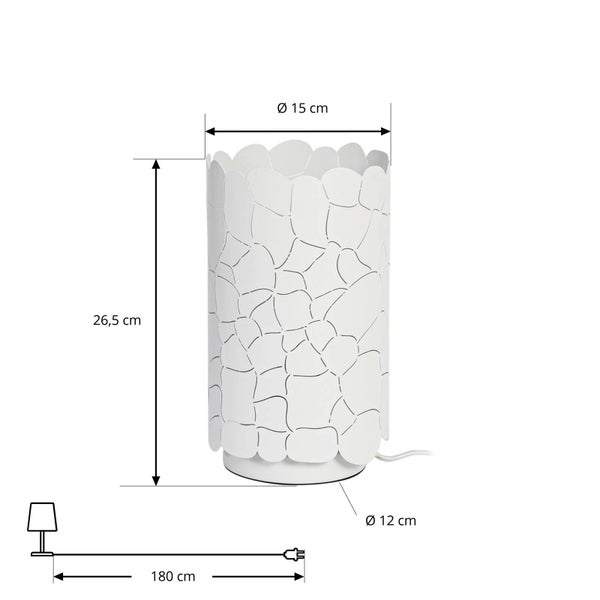 Lindby Tischlampe Aralena (Modern) in Weiß aus Metall (1 flammig, E27) - Tischleuchte Schreibtischlampe Nachttischlampe Wohnzimmerleuchte
