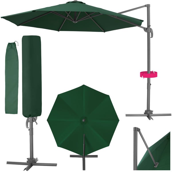 Sonnenschirm tectake Daria UV-Schutz 50+, inklusive Schutzhülle Ø 300 cm grün