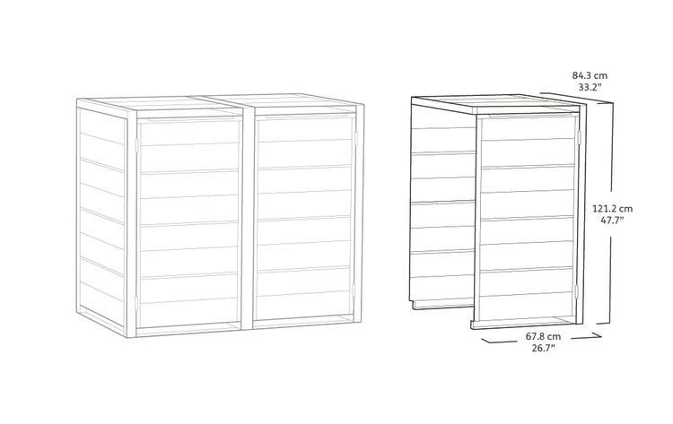 Keter Erweiterung für Mülltonnenbox Hideaway Evo