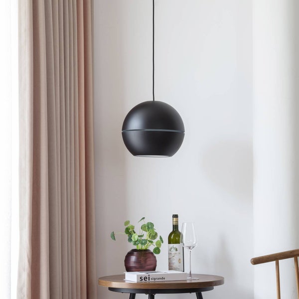 Lucande Pendelleuchte Calantha (Design, Modern) in Schwarz aus Aluminium (1 flammig E27) - Deckenlampe Esstischlampe Hängelampe Hängeleuchte Wohnzimmerleuchte