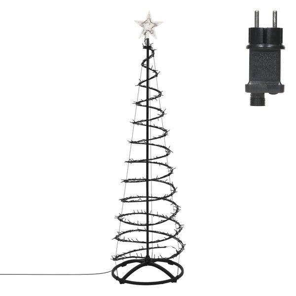 LED Weihnachtsbaum in Spiralform mit Sternspitze inklusive Netzstecker fuer Innen und Aussenbereich
