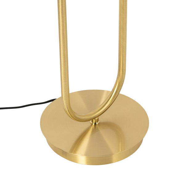 Stehleuchte mit Stativfuß und rundem Lampenschirm