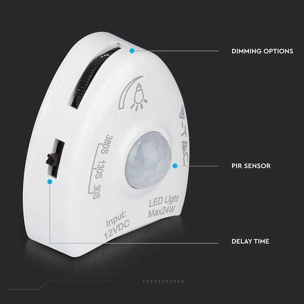 LED-Licht Bewegungsmelder mit Dimmoptionen und Zeitschaltuhr