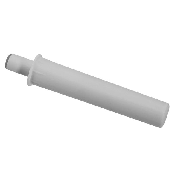 Ein zylindrischer Druckschnäpper als Einbauteil für Möbel zur griff- und grifflosen Türöffnung.