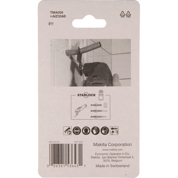 Makita Corporation Verpackung mit Starlock Aufnahmeinformationen