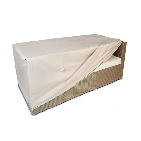 Schutzhülle für Gartenlounge aus wetterfestem Material mit Befestigungskordel.