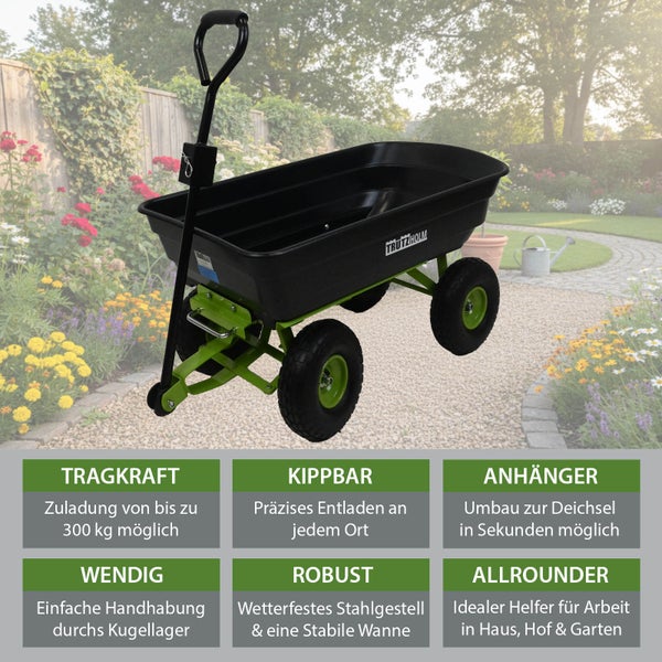 Gartenwagen mit Kippfunktion und Deichsel von TrutzHolm